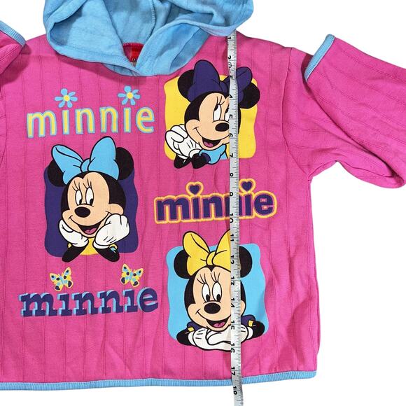 Vintage Minnie Mouse Pink & blue with daisy's pull over hoodie sweatshirt 7/8 - Picture 4 of 8